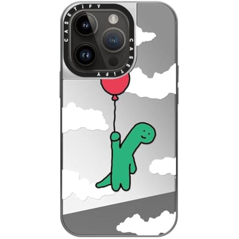 Casetify Mirror Case for iPhone 14 Pro Compatible with Magsafe - I'm Leaving This Planet - Silver on Silver - Image 3