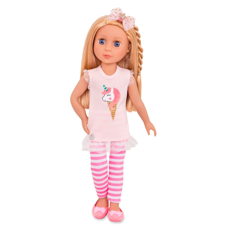 Glitter Girls Lacy 14 Inch Doll Wearing Pink Tunic, Striped Leggings, Hair Bow And Ballet Shoes - Dolls For 3+ Year Old Girls - Image 4