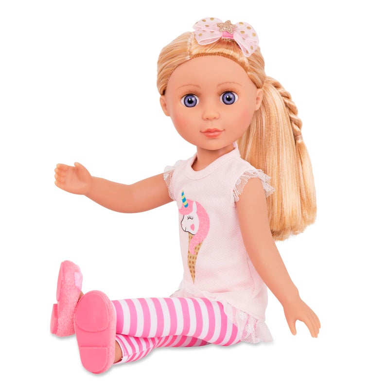 Glitter Girls Lacy 14 Inch Doll Wearing Pink Tunic, Striped Leggings, Hair Bow And Ballet Shoes - Dolls For 3+ Year Old Girls - Image 5