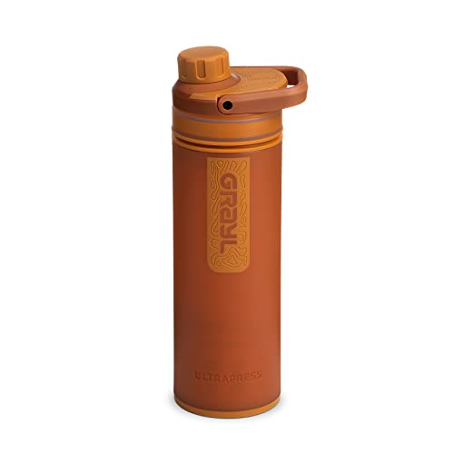 GRAYL UltraPress Water Purifier Filter Bottle for Hiking Backpacking and Travel Mojave Redrock - Image 1