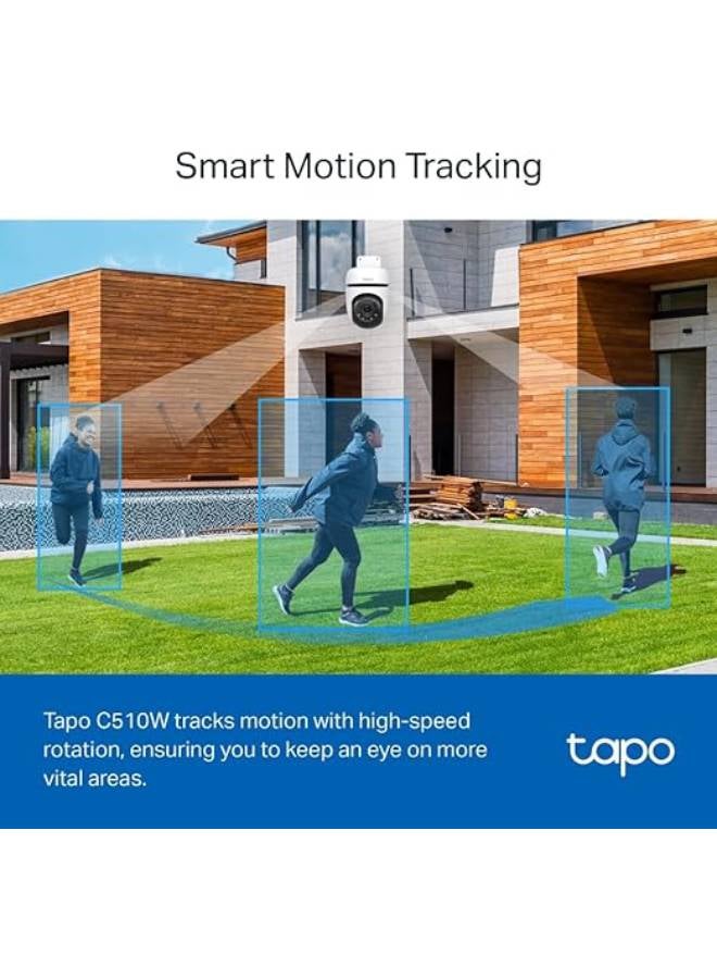 TP-Link Tapo C510W Outdoor Surveillance Camera, WiFi IP Camera, 360° Pan/Tilt WiFi Camera, 2K Resolution, Full Colour Night Vision, IP65 Waterproof, Intelligent Motion Tracking, Two-Way Audio - Image 5