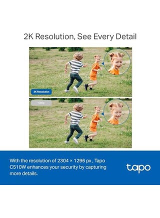 كاميرا مراقبة خارجية TP-Link Tapo C510W، كاميرا WiFi IP، كاميرا WiFi بزاوية 360¬∞، دقة 2K، رؤية ليلية بالألوان الكاملة، IP65 مقاومة للماء، تتبع ذكي للحركة، صوت ثنائي الاتجاه - view 4