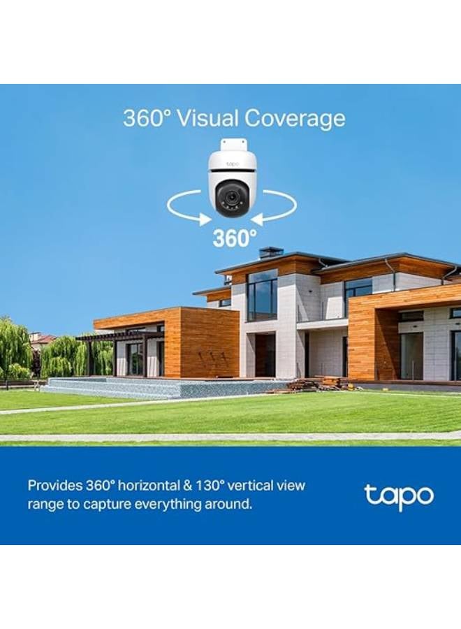 TP-Link Tapo C510W Outdoor Surveillance Camera, WiFi IP Camera, 360° Pan/Tilt WiFi Camera, 2K Resolution, Full Colour Night Vision, IP65 Waterproof, Intelligent Motion Tracking, Two-Way Audio - Image 3
