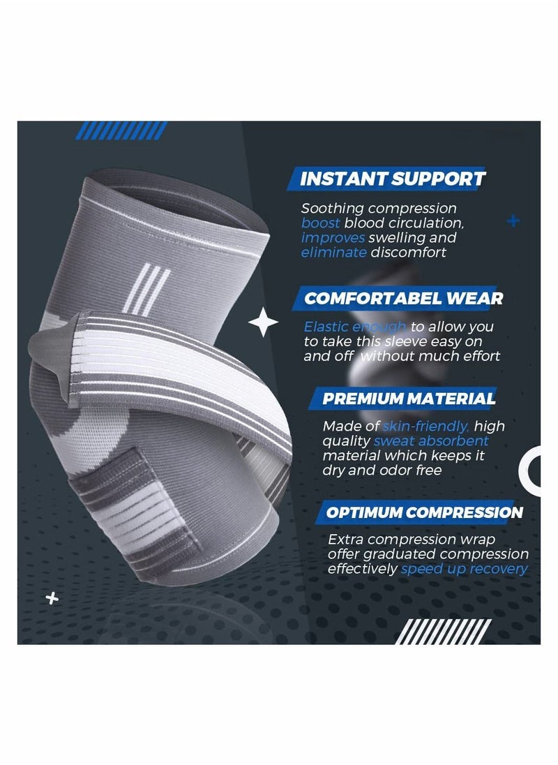 SYOSI Elbow Support Sleeve Brace with Compression Strap for Men and Women, Arm Support Sleeve for Tennis Elbow (2XL/3XL)  - Image 3