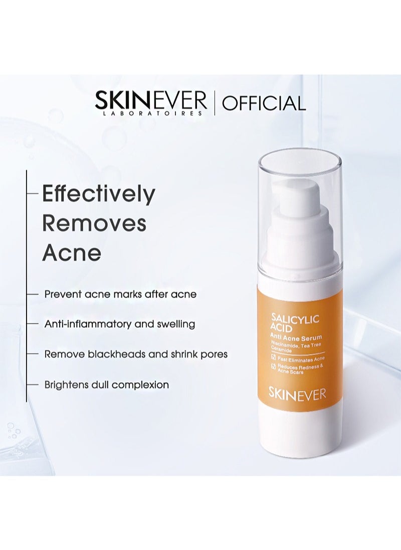 SKIN EVER - Salicylic Acid Anti Acne Serum，Contains Salicylic Acid, Niacinamide, Centella Asiatica Extract, And Ceramide To Clear Acne, Fade Acne Marks, And Repair Damaged Skin (20ml) - Image 1