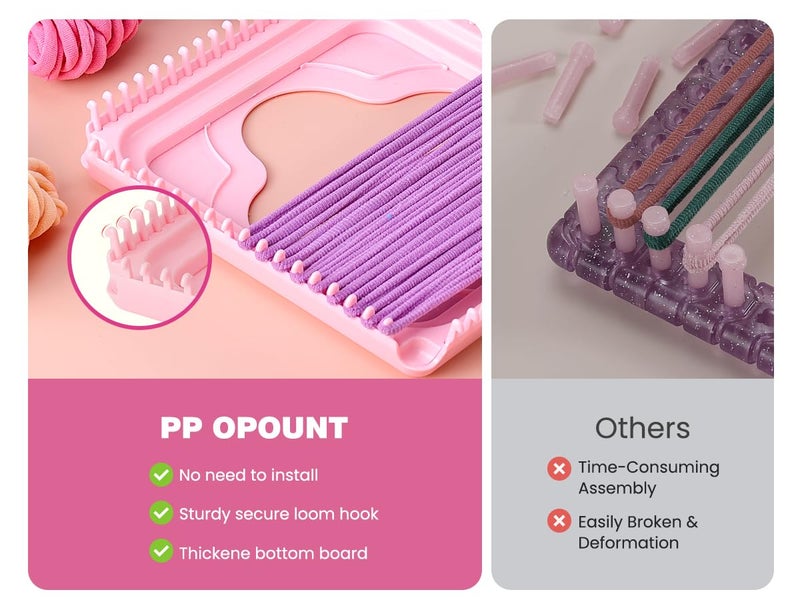 PP OPOUNT Weaving Loom Kit for Kids & Adults, 432 Craft Loops Potholder Loom Kit for Girls Ages 6 7 8 9 10 11 12, DIY Arts and Craft Kit for Beginners Making Potholders, St. Patrick Day Gifts for Kids - Image 3