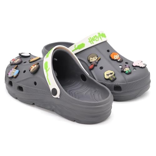 SVAAR x Harry Potter Men's Magical Clogs with 10 Authentic Harry Potter Charms Included and Adjustable Back Strap Grey - Image 5