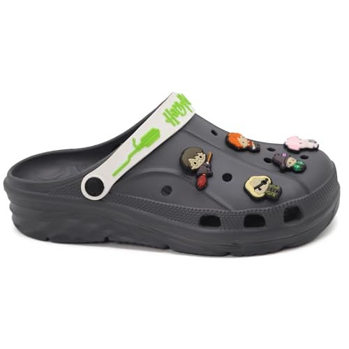 SVAAR x Harry Potter Men's Magical Clogs with 10 Authentic Harry Potter Charms Included and Adjustable Back Strap Grey - Image 4