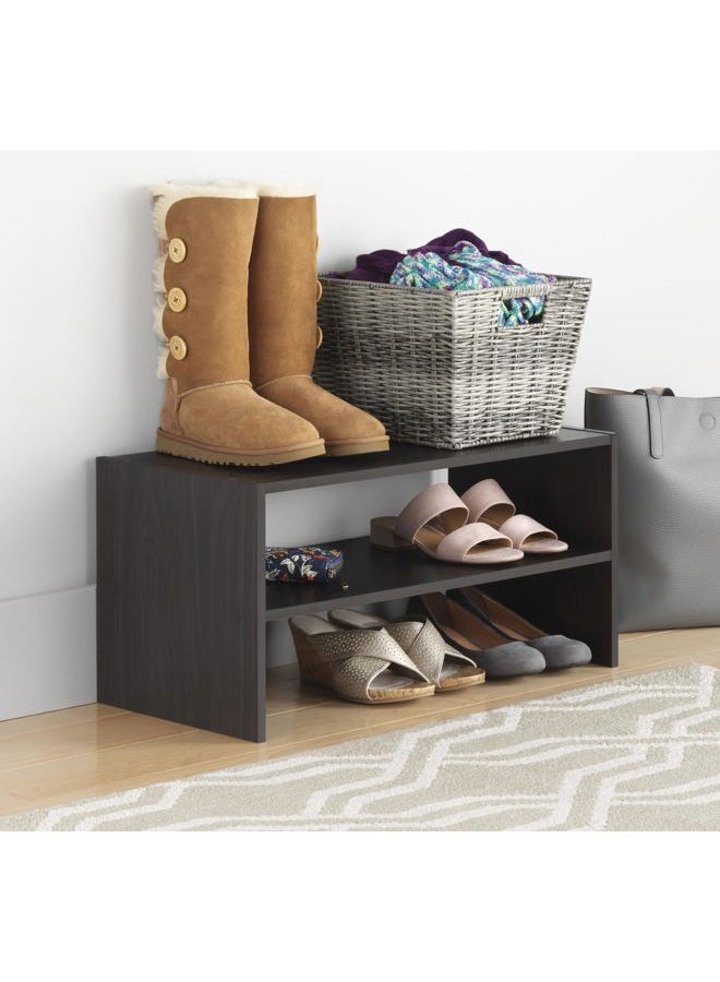 Whitmor Stackable 31" Extra Wide 2-Shelf Storage Organizer, Espresso，2 Pack - Image 3