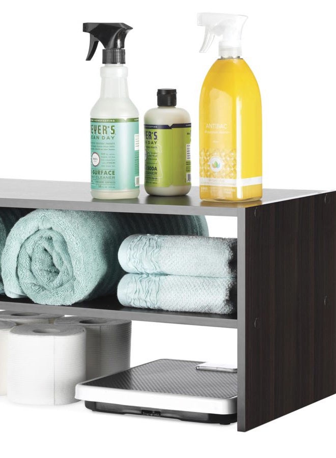 Whitmor Stackable 31" Extra Wide 2-Shelf Storage Organizer, Espresso，2 Pack - Image 4