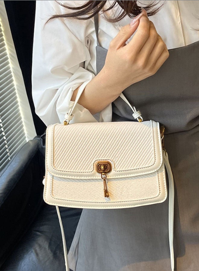 JCB CHIC حقيبة كتف جلدية من جلد البولي يوريثان متعددة الاستخدامات للسيدات، حقيبة كتف مائلة متقاطعة مائلة ذات سعة كبيرة أنيقة (1169 أبيض) - Image 2