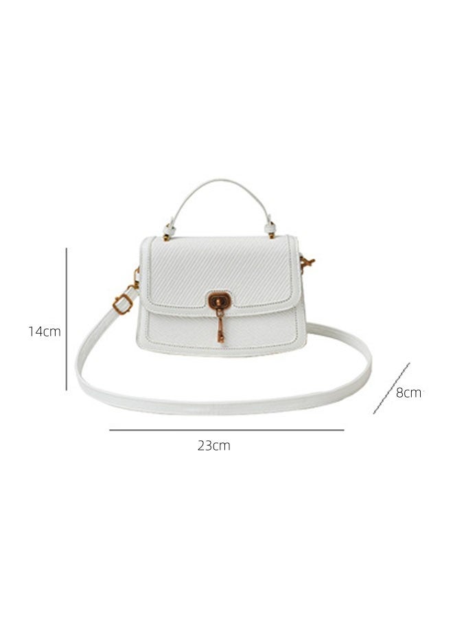 JCB CHIC حقيبة كتف جلدية من جلد البولي يوريثان متعددة الاستخدامات للسيدات، حقيبة كتف مائلة متقاطعة مائلة ذات سعة كبيرة أنيقة (1169 أبيض) - Image 3