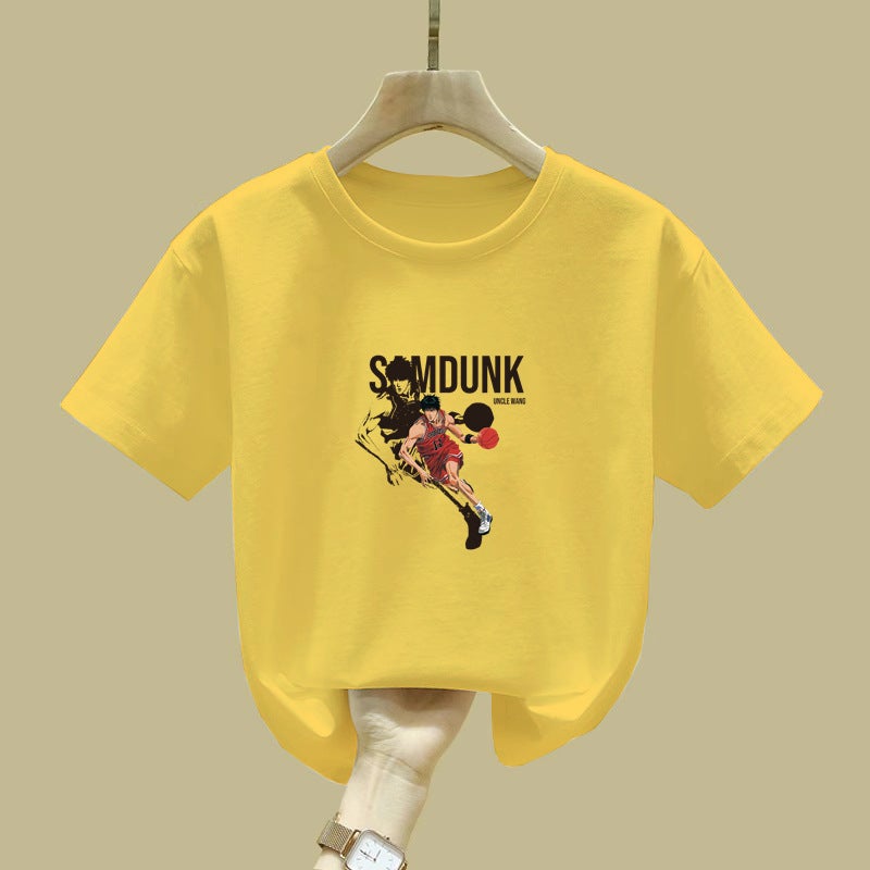 2381# Boys Short-Sleeved T-Shirt Cotton Middle-Large Boys Autumn Children'S All-Match Casual Top - Image 3