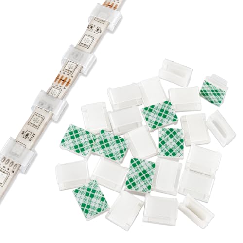 GooChan Strip Light Mounting Clips Self-Adhesive Strip Brackets Holder,100Pack Clamps Fix Light Strip 8mm 10mm 12mm (for 10mm(3/8") Wide Strip Light) - Image 1