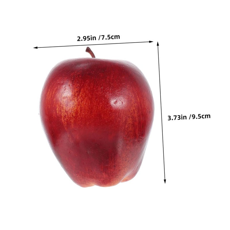 Realistic Red Artificial Apple Decor 6Pcs Set For Home Kitchen Display Party Props - Image 5