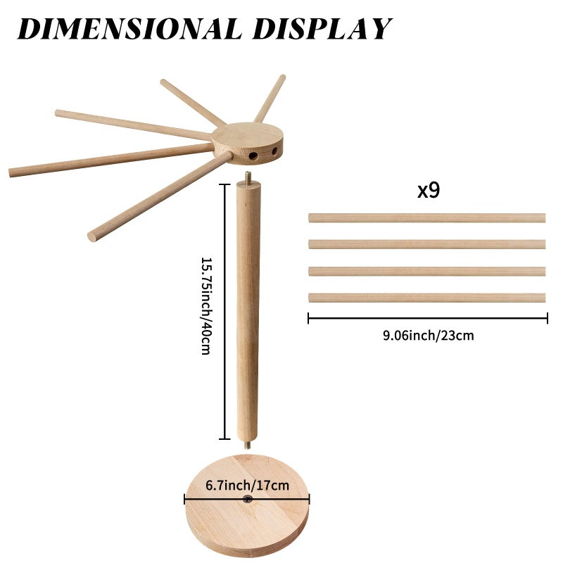 Tinada Pasta Drying Rack, Large Wood Pasta Rack Collapsible for Fresh Pasta Noodle Spaghetti Dryer Hanger Stand - Image 3