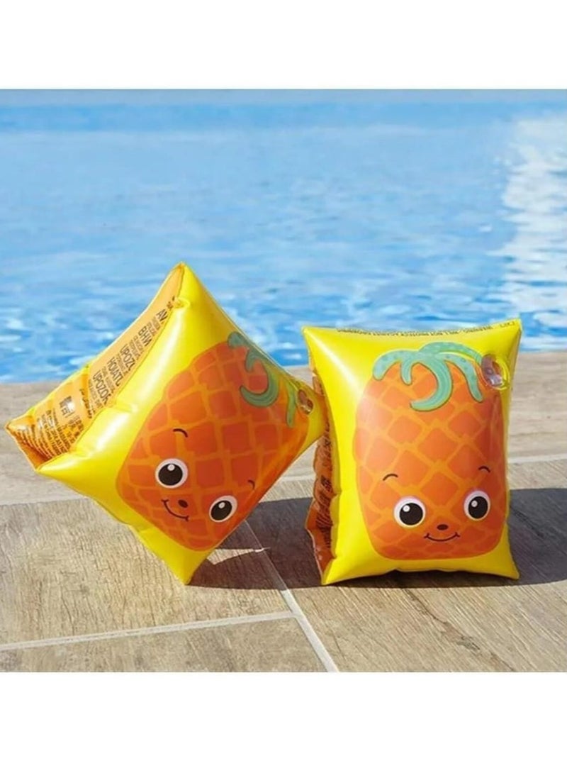 MUMS PLANET Children's swimming arm floats with pineapple design - helps with buoyancy in water - safe and comfortable design - suitable for boys and girls." Arm floats  - Image 1
