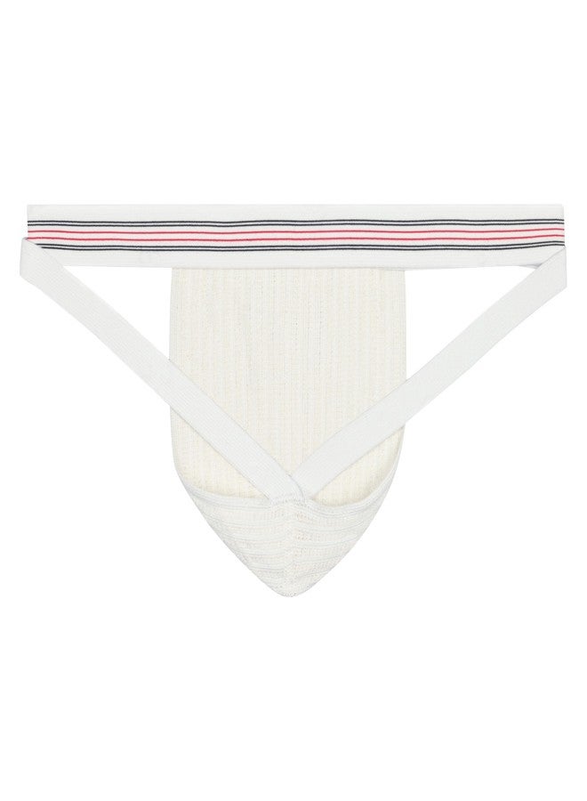 GYM Old School Swim/Run Jockstrap with 1" Waistband (Medium, White) - Image 5