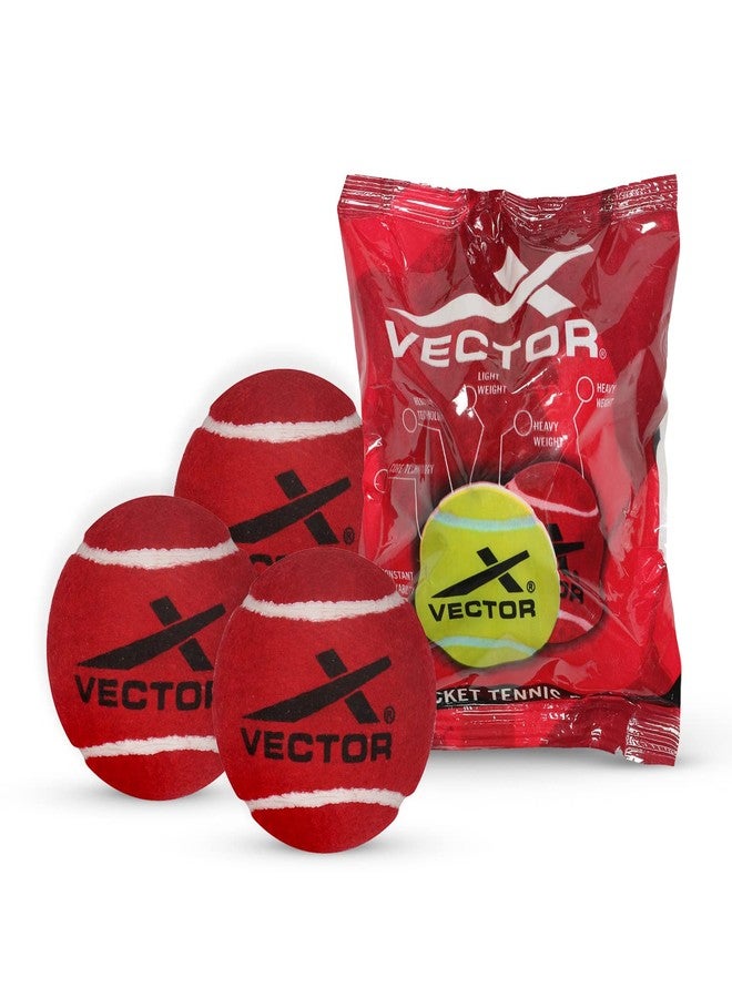 فيكتور أكس كرة تنس Vector X عالية الارتداد وثقيلة الوزن، مثالية لتدريبات الكريكيت، ومباريات الشوارع، والتدريبات الرياضية في الأماكن المغلقة والمفتوحة، ومناسبة للمبتدئين ولعب الكلاب الأليفة (عبوة من 3 كرات) - لون أحمر - Image 1