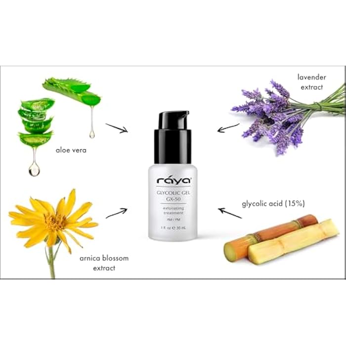 Raya Glycolic Gel GX-50 | Face Exfoliator & Serum | Against-Wrinkle Facial Serums with AHA for Oily & Break-Out Skin | Clears Blemishes, Reduces Oiliness & Fine Lines - Image 2