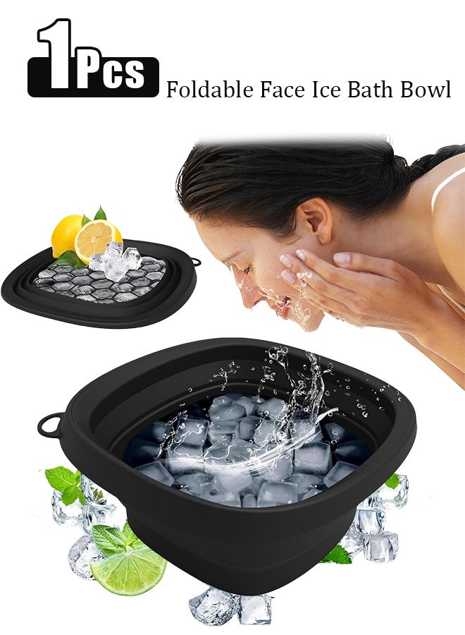 Foldable Face Ice Bath Bowl, Silicone Facial Tub with Built-In Ice Tray, Portable Cold Therapy Skincare Tool for Puffiness Relief, Tighten Pores & Refresh Skin, Reusable Dunking Basin for Home, Travel - Image 1
