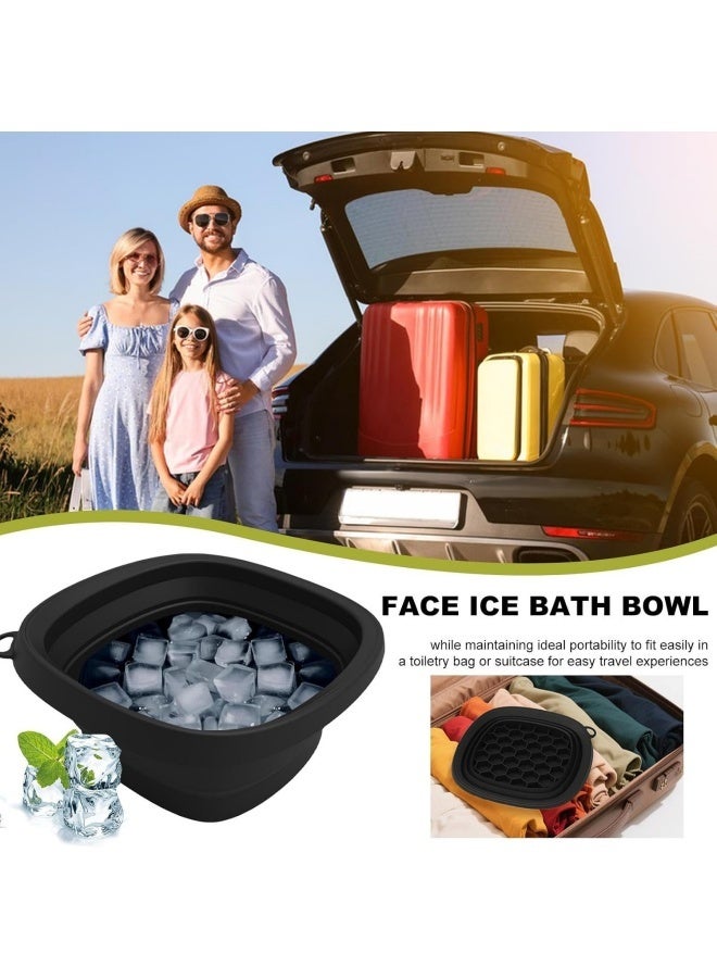 Foldable Face Ice Bath Bowl, Silicone Facial Tub with Built-In Ice Tray, Portable Cold Therapy Skincare Tool for Puffiness Relief, Tighten Pores & Refresh Skin, Reusable Dunking Basin for Home, Travel - Image 4