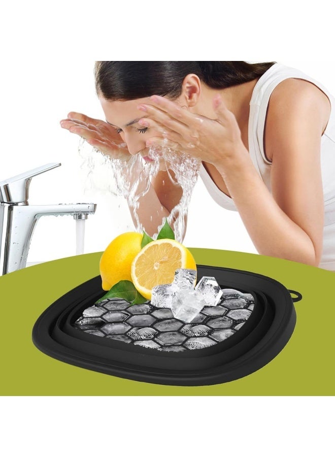 Foldable Face Ice Bath Bowl, Silicone Facial Tub with Built-In Ice Tray, Portable Cold Therapy Skincare Tool for Puffiness Relief, Tighten Pores & Refresh Skin, Reusable Dunking Basin for Home, Travel - Image 5