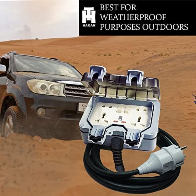 Hassan weatherproof outdoor universal double extension for generator with heavy duty wire 3 meter - Image 3