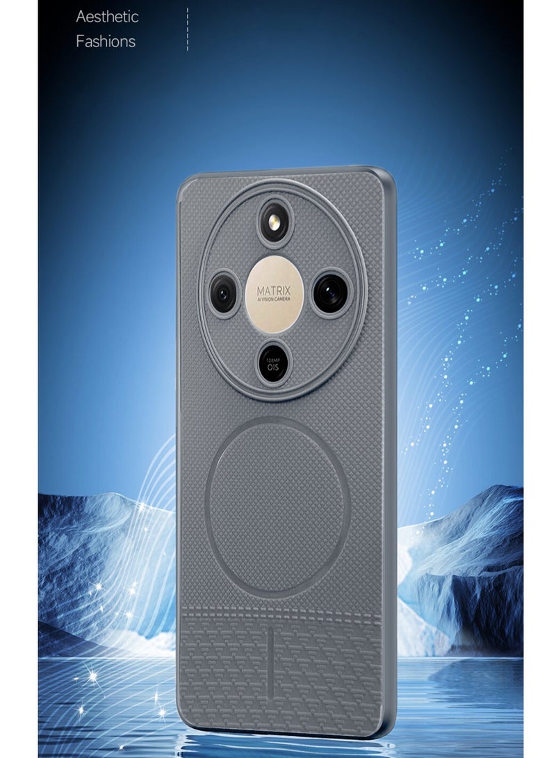 Wtech Honor X9d 5G 2025 Silicone Texture Case Cover (MCRPSN) - Grey - Image 4