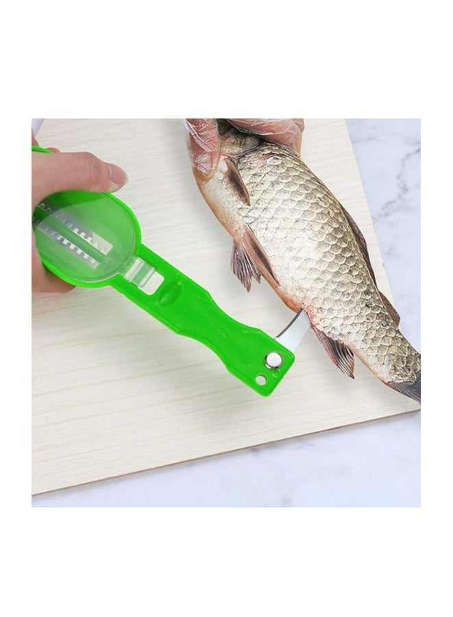 Fish Scaler, Fast Fish Scale Remover, Fish Descaler Tool Skin Brush Scraping Cleaning Peeler Scraper, Green - Image 2