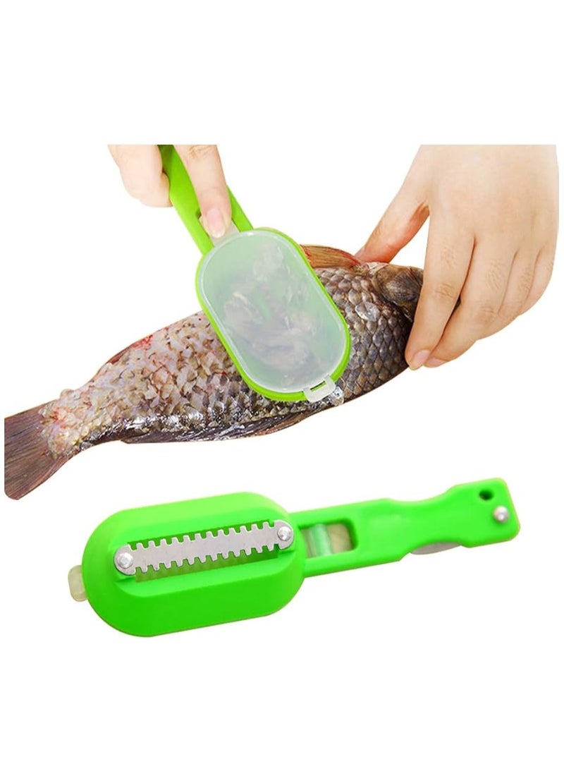 Fish Scaler, Fast Fish Scale Remover, Fish Descaler Tool Skin Brush Scraping Cleaning Peeler Scraper, Green - Image 3