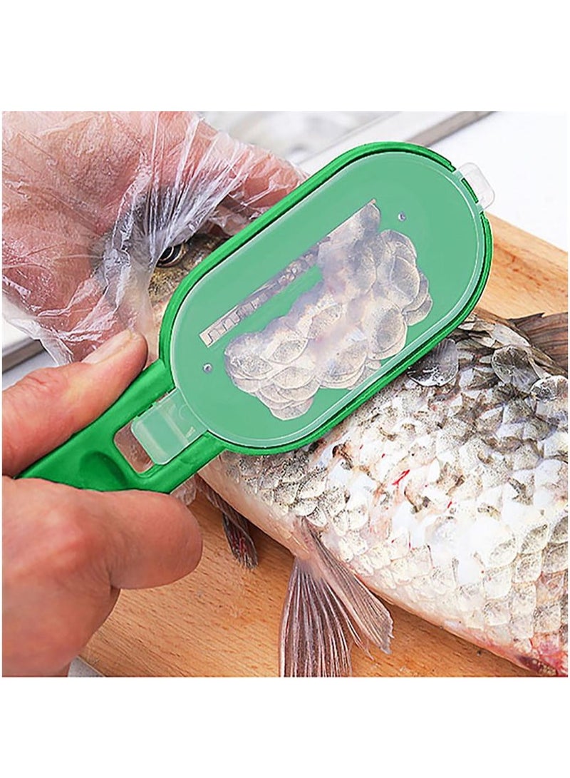 Fish Scaler, Fast Fish Scale Remover, Fish Descaler Tool Skin Brush Scraping Cleaning Peeler Scraper, Green - Image 4