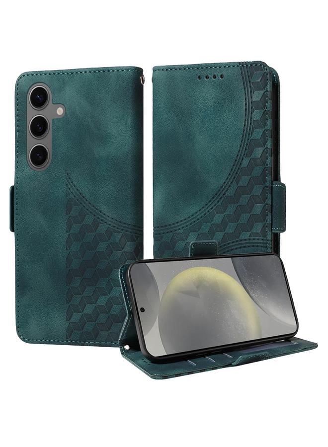 S-TOP Case For Samsung Galaxy S25+ 5G Embossed Rhombus Starry Leather Phone Case - Image 1