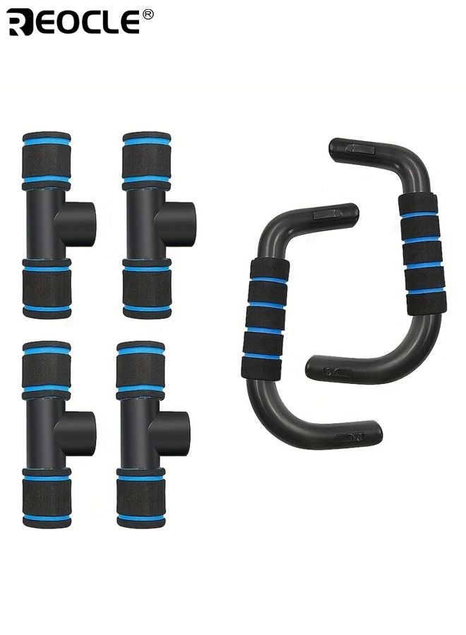 REOCLE 1 Pair Portable Push Up Bars Cushioned Foam Grip Non-Slip Structure Ergonomic Design Strength Training Equipment Suitable for Home Fitness Training - Image 4