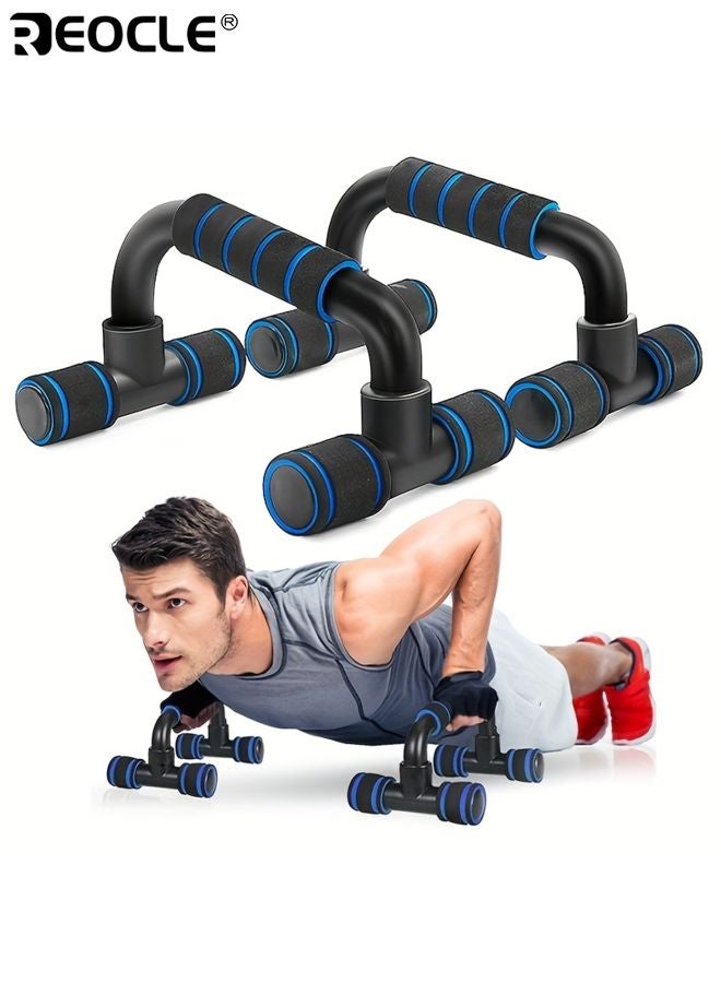 REOCLE 1 Pair Portable Push Up Bars Cushioned Foam Grip Non-Slip Structure Ergonomic Design Strength Training Equipment Suitable for Home Fitness Training - Image 1