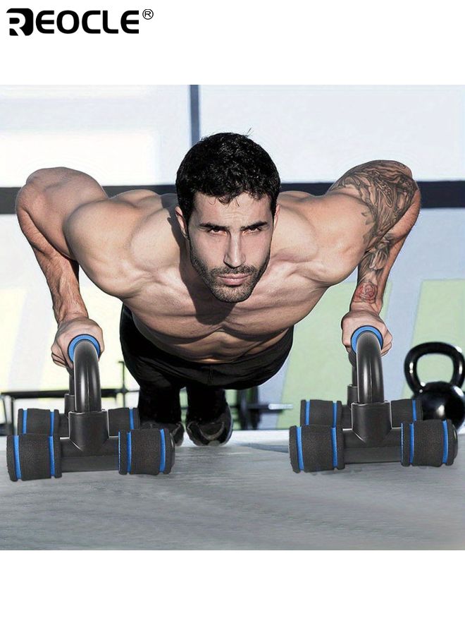 REOCLE 1 Pair Portable Push Up Bars Cushioned Foam Grip Non-Slip Structure Ergonomic Design Strength Training Equipment Suitable for Home Fitness Training - Image 2