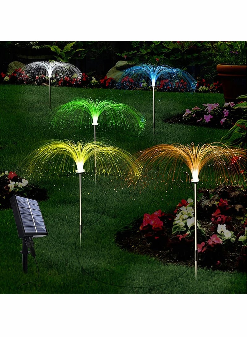 Excefore 5 Pack Solar Garden Lights Outdoor, Color Changing Solar Flowers Garden Lights, Waterproof Outdoor Decorative Solar Jellyfish Light for Yard Patio Garden Pathway Holiday - Image 1