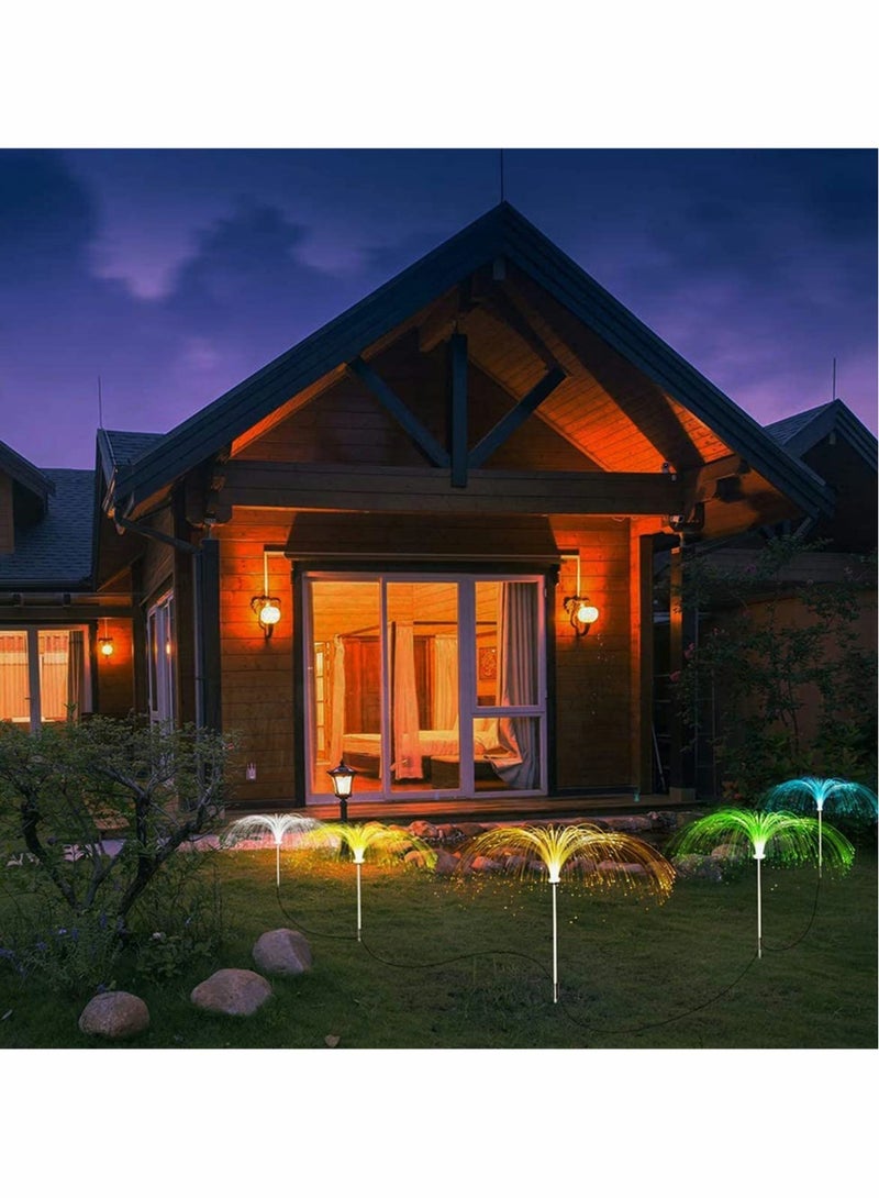 Excefore 5 Pack Solar Garden Lights Outdoor, Color Changing Solar Flowers Garden Lights, Waterproof Outdoor Decorative Solar Jellyfish Light for Yard Patio Garden Pathway Holiday - Image 3