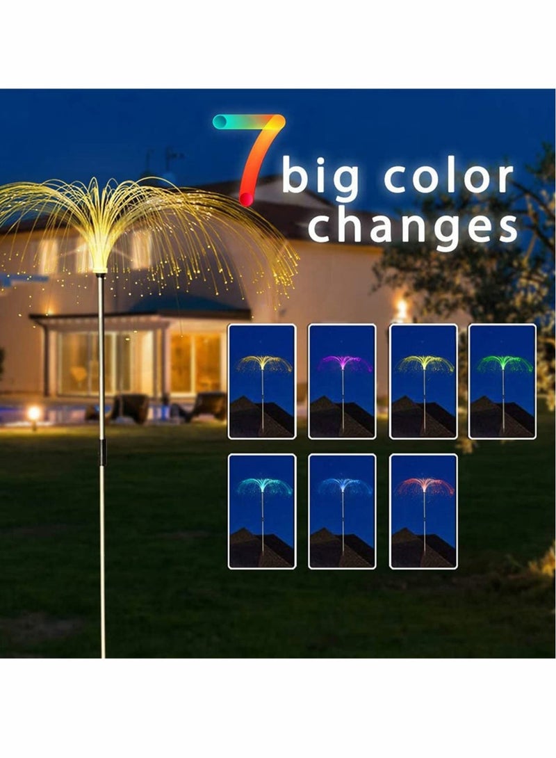 Excefore 5 Pack Solar Garden Lights Outdoor, Color Changing Solar Flowers Garden Lights, Waterproof Outdoor Decorative Solar Jellyfish Light for Yard Patio Garden Pathway Holiday - Image 5