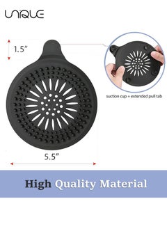 Unique Pack of 5, Hair Drain Catcher Bathtub, Shower, Sink Strainer, Reusable Silicone Hair Catcher Shower Drain, Hair Trap for Shower Drain（4 Suction Cups）  - Image 2