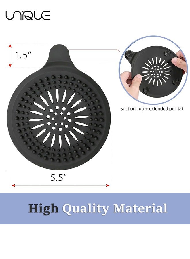 Unique Pack of 5, Hair Drain Catcher Bathtub, Shower, Sink Strainer, Reusable Silicone Hair Catcher Shower Drain, Hair Trap for Shower Drain（4 Suction Cups） - Image 2