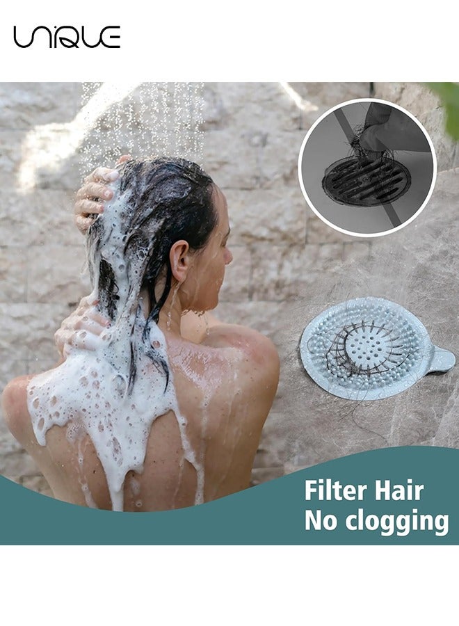 Unique Pack of 5, Hair Drain Catcher Bathtub, Shower, Sink Strainer, Reusable Silicone Hair Catcher Shower Drain, Hair Trap for Shower Drain（4 Suction Cups） - Image 3