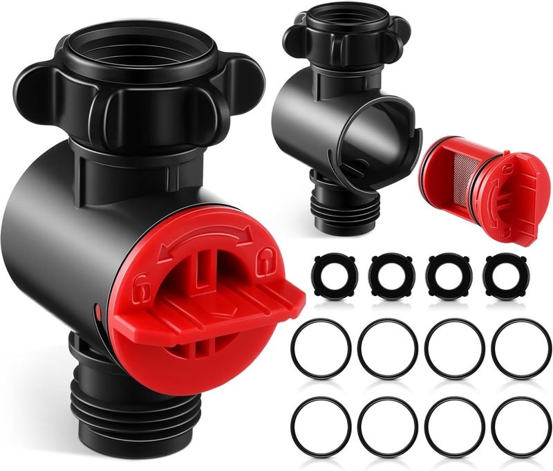 Enhon 2 Pack Inline Water Filter for Garden Hoses, Garden Hose Filter with Rubber Seal and Filt O Ring, 50 Mesh Stainless Steel Screen, High Flow 11 GPM, Max Pressure 120 PSI, Protects from Sediment - Image 1