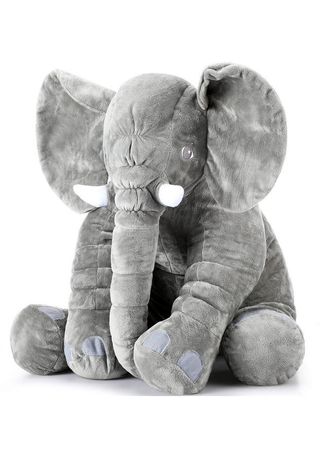Yulejo Giant Stuffed Elephant Plush Animal Toy Back To School Party Favor Huge Stuffed Elephant Soft Elephant Large Stuffed Animal Doll Gray Elephant Plush For Kids Girlfriend Home Decor(31.5 Inch) - Image 1