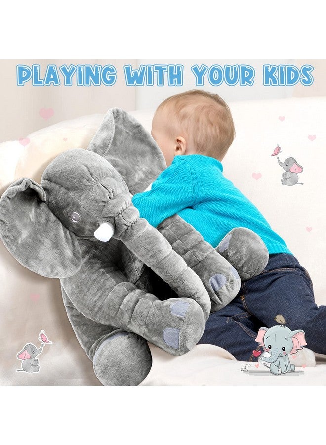 Yulejo Giant Stuffed Elephant Plush Animal Toy Back To School Party Favor Huge Stuffed Elephant Soft Elephant Large Stuffed Animal Doll Gray Elephant Plush For Kids Girlfriend Home Decor(31.5 Inch) - Image 4