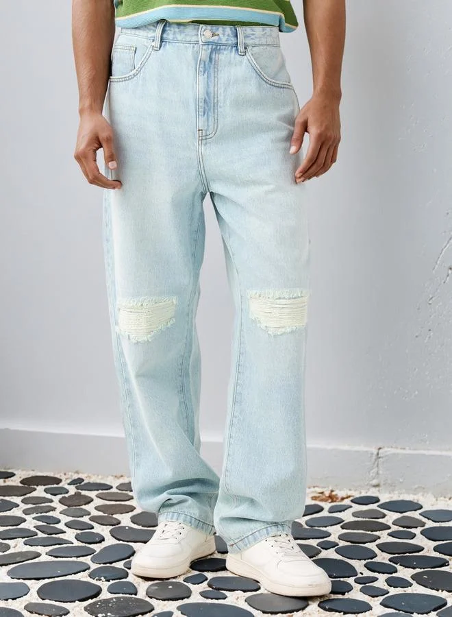 Lee Cooper Lee Cooper Mid-Rise Ripped Jeans