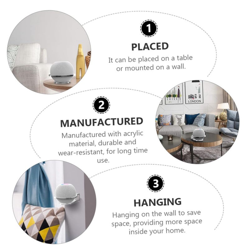 Wall Mounted Acrylic Speaker Rack Transparent Audio Storage Space Saving Design Strong Bearing - Image 4