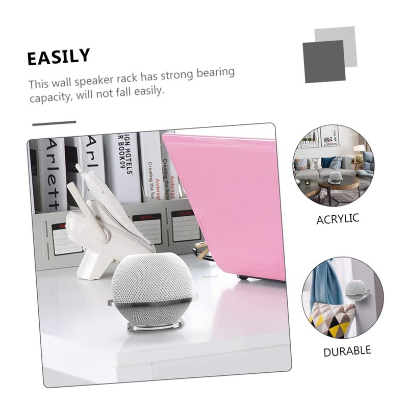 Wall Mounted Acrylic Speaker Rack Transparent Audio Storage Space Saving Design Strong Bearing - Image 5