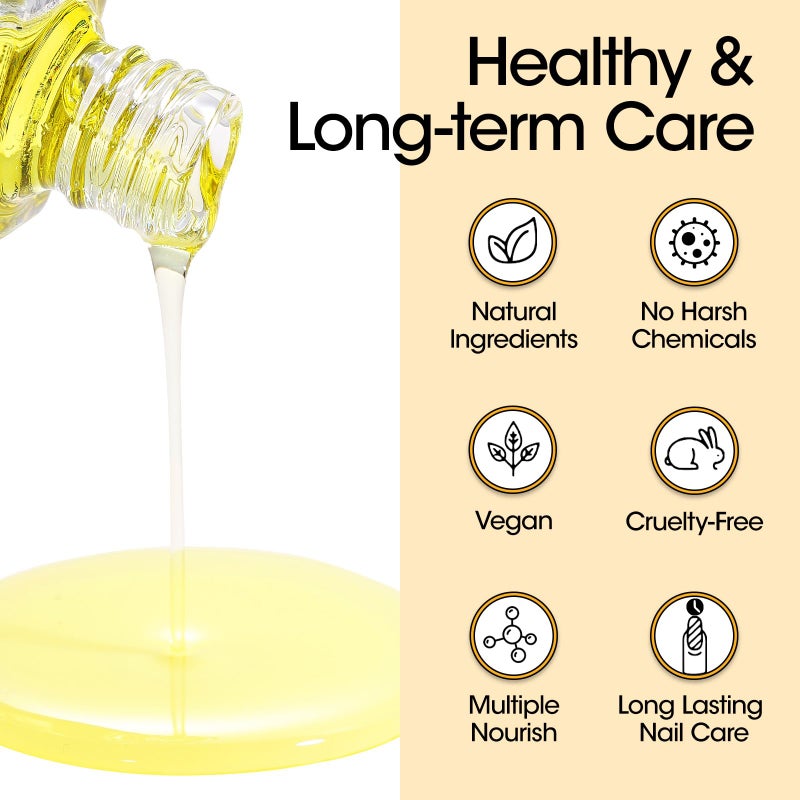 Gellen Cuticle Oil & Softener for Nails, 2 Pcs 18ml Cuticle Remover & Strengthener, Nail Cuticle Protector, 2 in 1 Nail Care Kit for Cuticle Removing & Repairng Manicure Essentials for Gel Nail Polish - Image 5