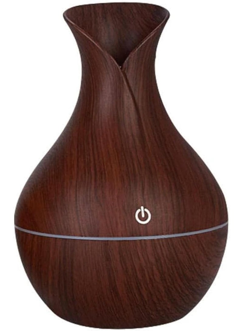 Ultrasonic Essential Oil Diffuser with 7 Soothing Colors Led Light for Home, Yoga, Office, Spa Bedroom Nursery in Dark and Light Wood Grain Light Wood Grain 200ml  Multiple Colours - Image 1